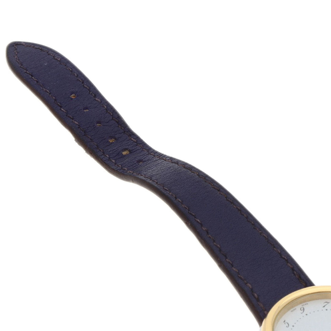 HERMES Watches Quartz AR5.220a Stainless Steel, Leather, Gold Plated Silver Arceau white dial Women Used Authentic