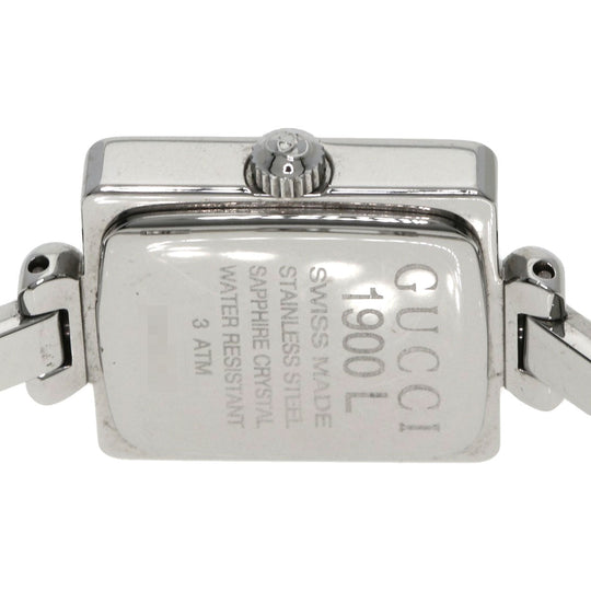 GUCCI Watches Quartz 1900L Stainless Steel , Stainless Steel Silver Square face Silver dial Women Used Authentic
