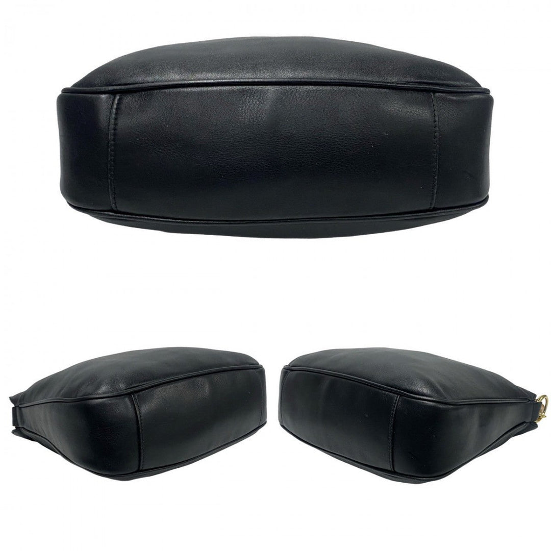 GUCCI Shoulder Bag leather black Bamboo