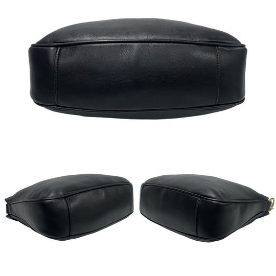 GUCCI Shoulder Bag leather black Bamboo