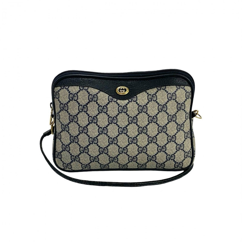GUCCI Shoulder Bag leather Navy