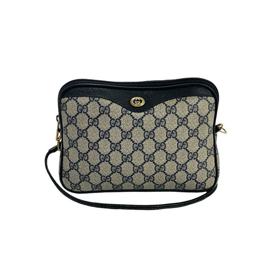 GUCCI Shoulder Bag leather Navy
