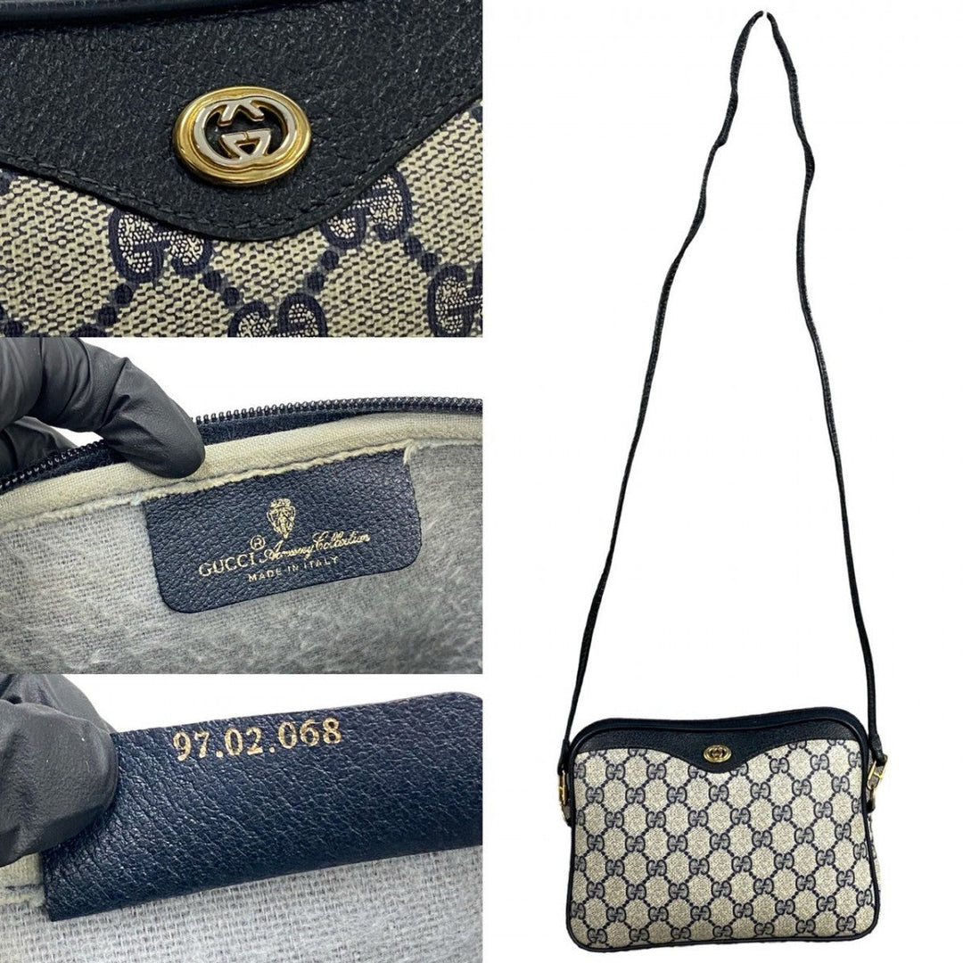 GUCCI Shoulder Bag leather Navy