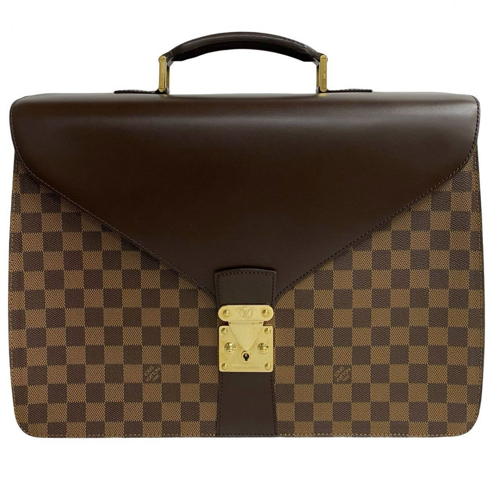 LOUIS VUITTON Business bag leather Brown Damier Ambassador