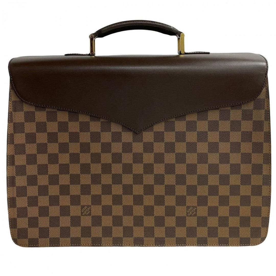 LOUIS VUITTON Business bag leather Brown Damier Ambassador