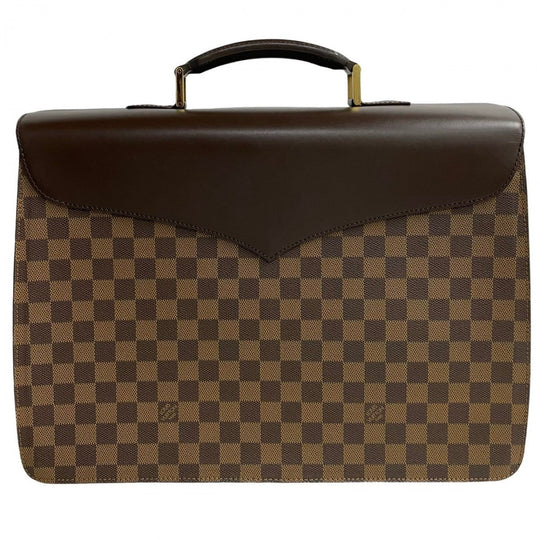 LOUIS VUITTON Business bag leather Brown Damier Ambassador