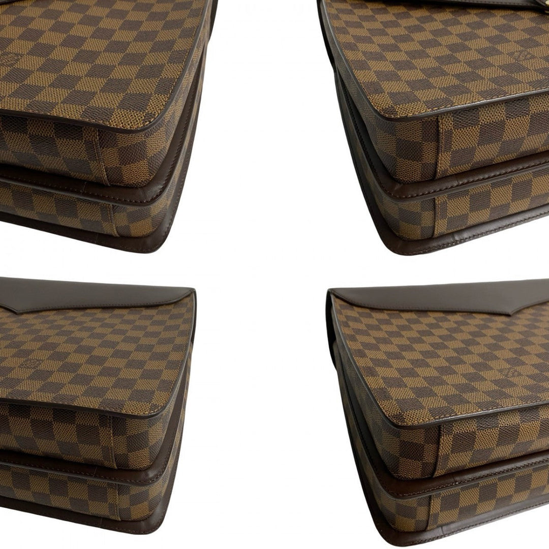 LOUIS VUITTON Business bag leather Brown Damier Ambassador