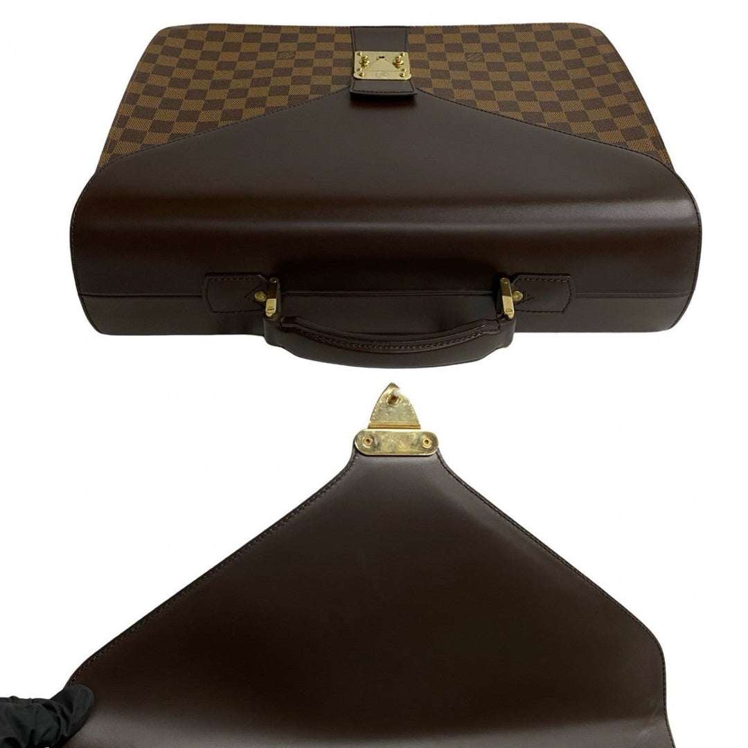LOUIS VUITTON Business bag leather Brown Damier Ambassador