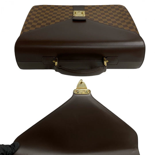 LOUIS VUITTON Business bag leather Brown Damier Ambassador