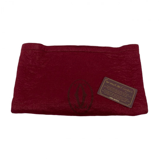 CARTIER Shoulder Bag leather wine-red Must Line