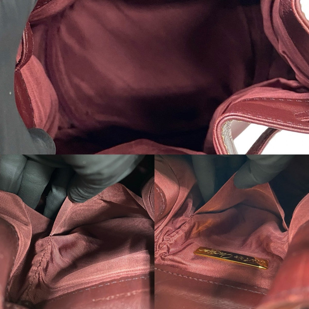 CARTIER Shoulder Bag leather wine-red Must Line