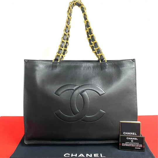CHANEL Tote Bag lambskin black