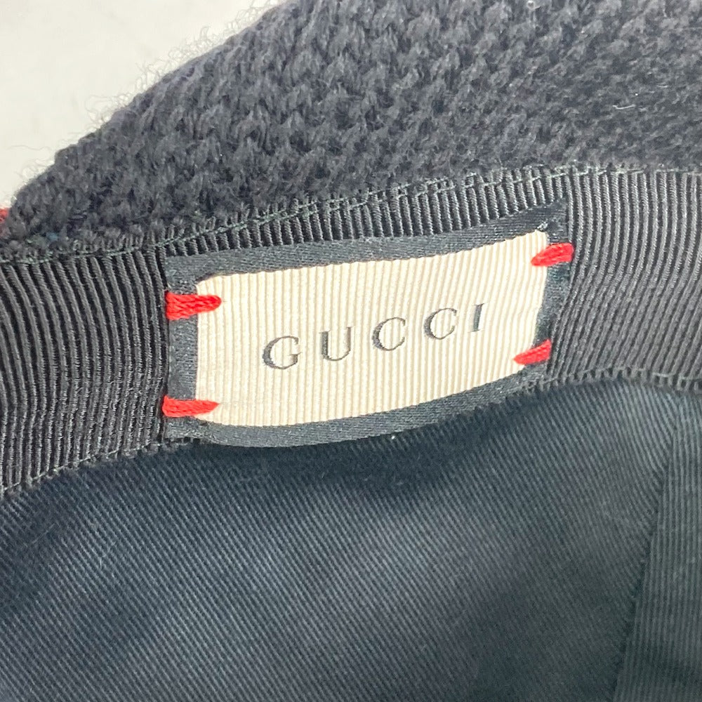 GUCCI cap 439029 Cotton, Wool, Acrylic Red Knit hat check Women S Used Authentic
