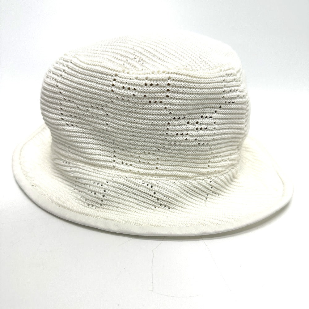 GUCCI hat 656573 cotton white Hat Hat Bucket Hat Bob Hat knitted mesh GG Women M Used Authentic