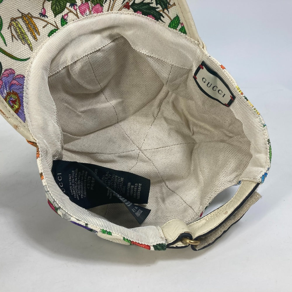 GUCCI cap Rayon, Cotton white GG Floral Pattern Flower Flora M