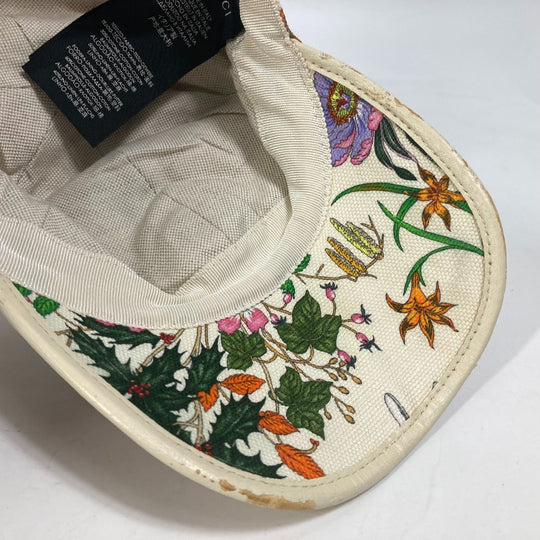 GUCCI cap Rayon, Cotton white GG Floral Pattern Flower Flora M