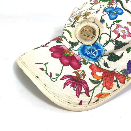 GUCCI cap Rayon, Cotton white GG Floral Pattern Flower Flora M