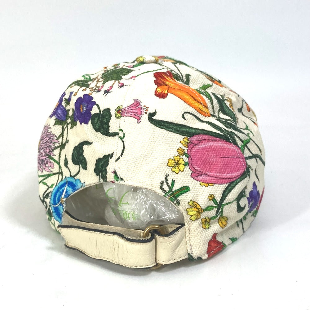 GUCCI cap Rayon, Cotton white GG Floral Pattern Flower Flora M
