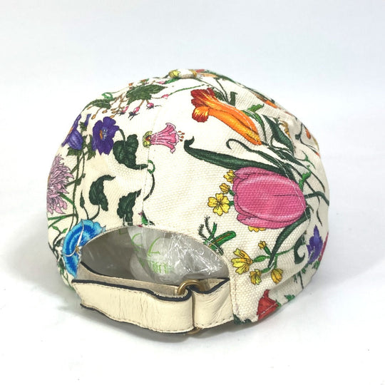 GUCCI cap Rayon, Cotton white GG Floral Pattern Flower Flora M