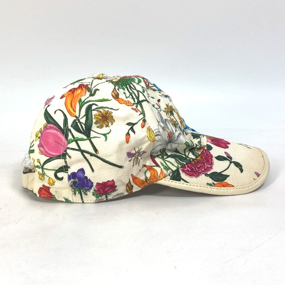 GUCCI cap Rayon, Cotton white GG Floral Pattern Flower Flora M