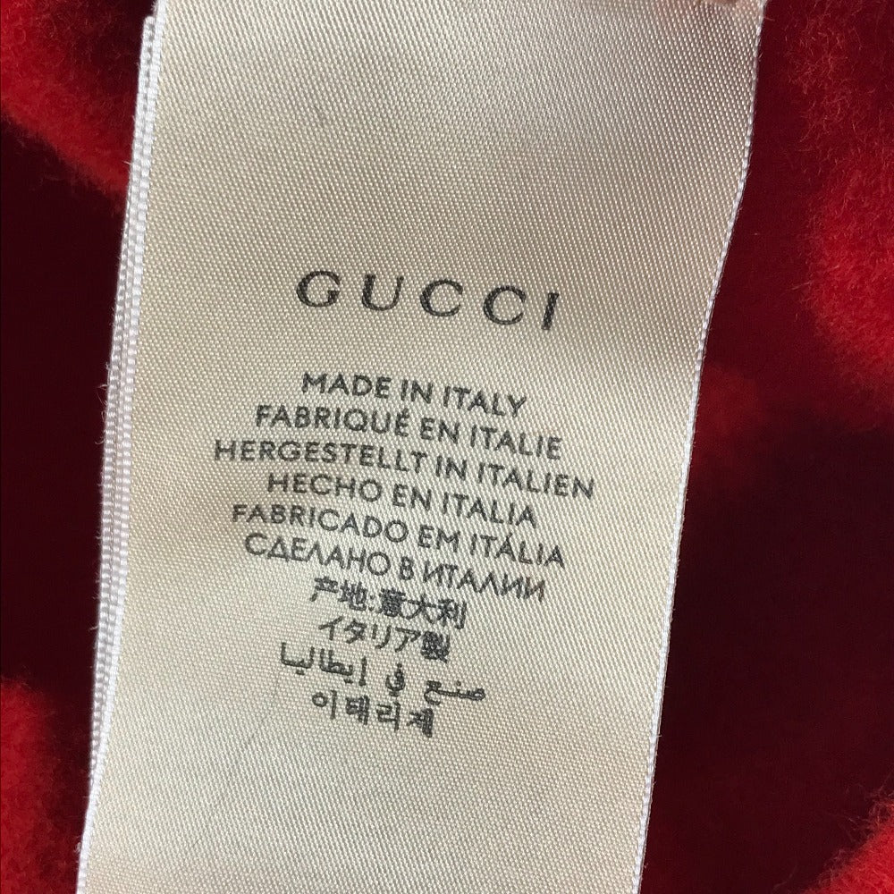 GUCCI beret 714343 wool Red GG logo Women M Used Authentic