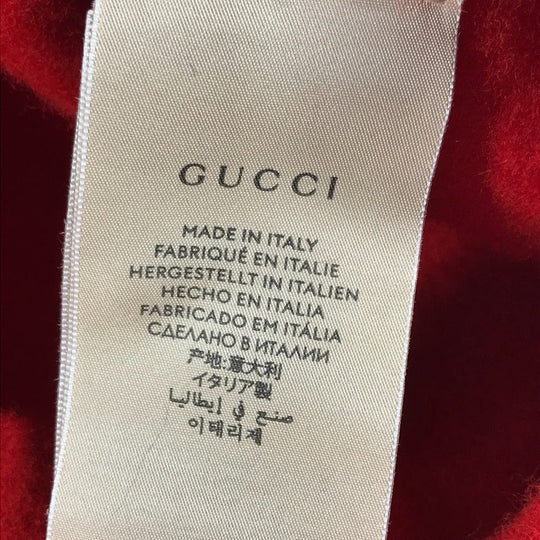 GUCCI beret 714343 wool Red GG logo Women M Used Authentic