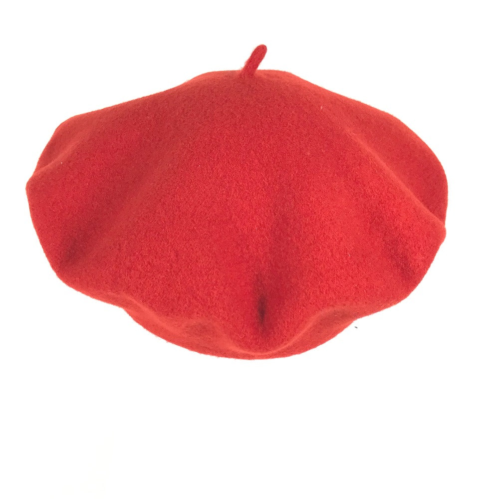 GUCCI beret 714343 wool Red GG logo Women M Used Authentic