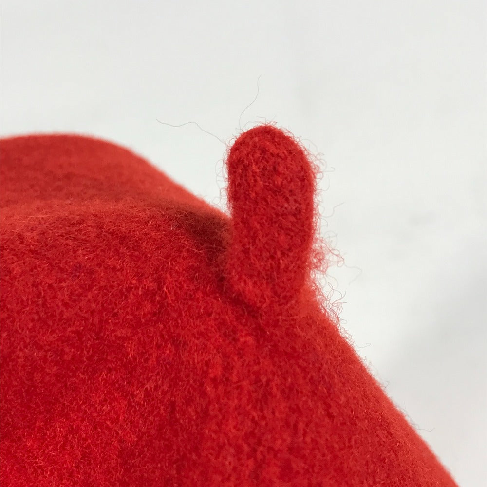 GUCCI beret 714343 wool Red GG logo Women M Used Authentic