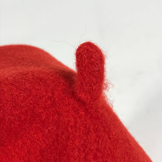 GUCCI beret 714343 wool Red GG logo Women M Used Authentic