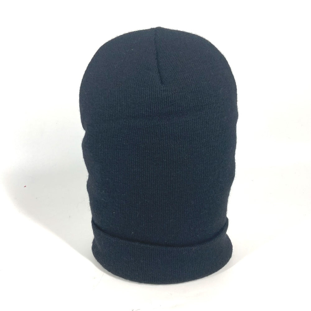GUCCI Knit hat wool black beanie hat knit hat knit cap logo mens Used Authentic