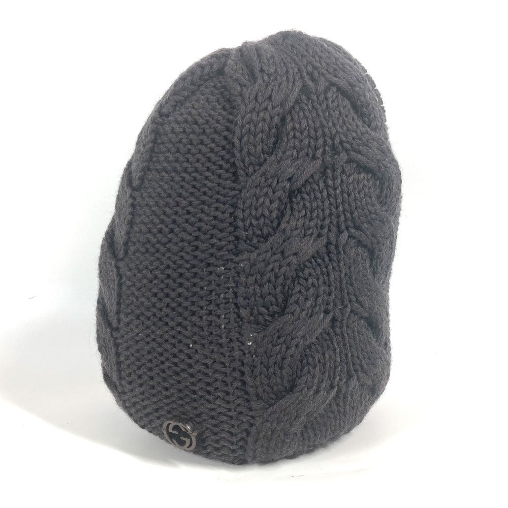 GUCCI Knit hat 300052 wool Brown GG Women(Unisex) M Used Authentic