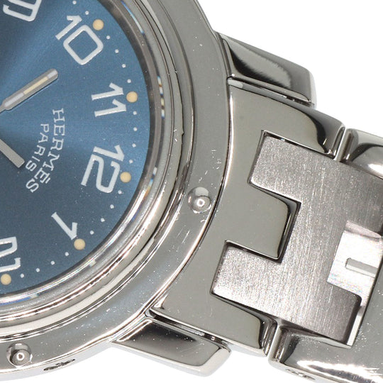 HERMES Watches Quartz CL4.210 Stainless Steel , Stainless Steel Silver Clipper blue dial Women Used Authentic