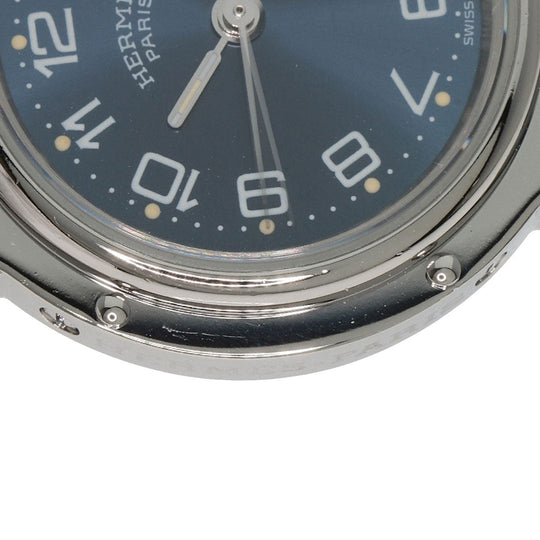 HERMES Watches Quartz CL4.210 Stainless Steel , Stainless Steel Silver Clipper blue dial Women Used Authentic