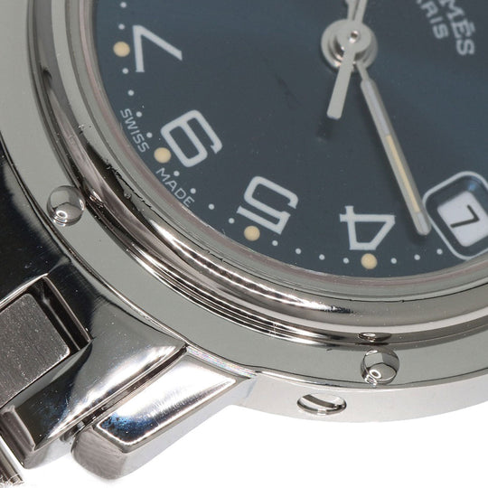 HERMES Watches Quartz CL4.210 Stainless Steel , Stainless Steel Silver Clipper blue dial Women Used Authentic
