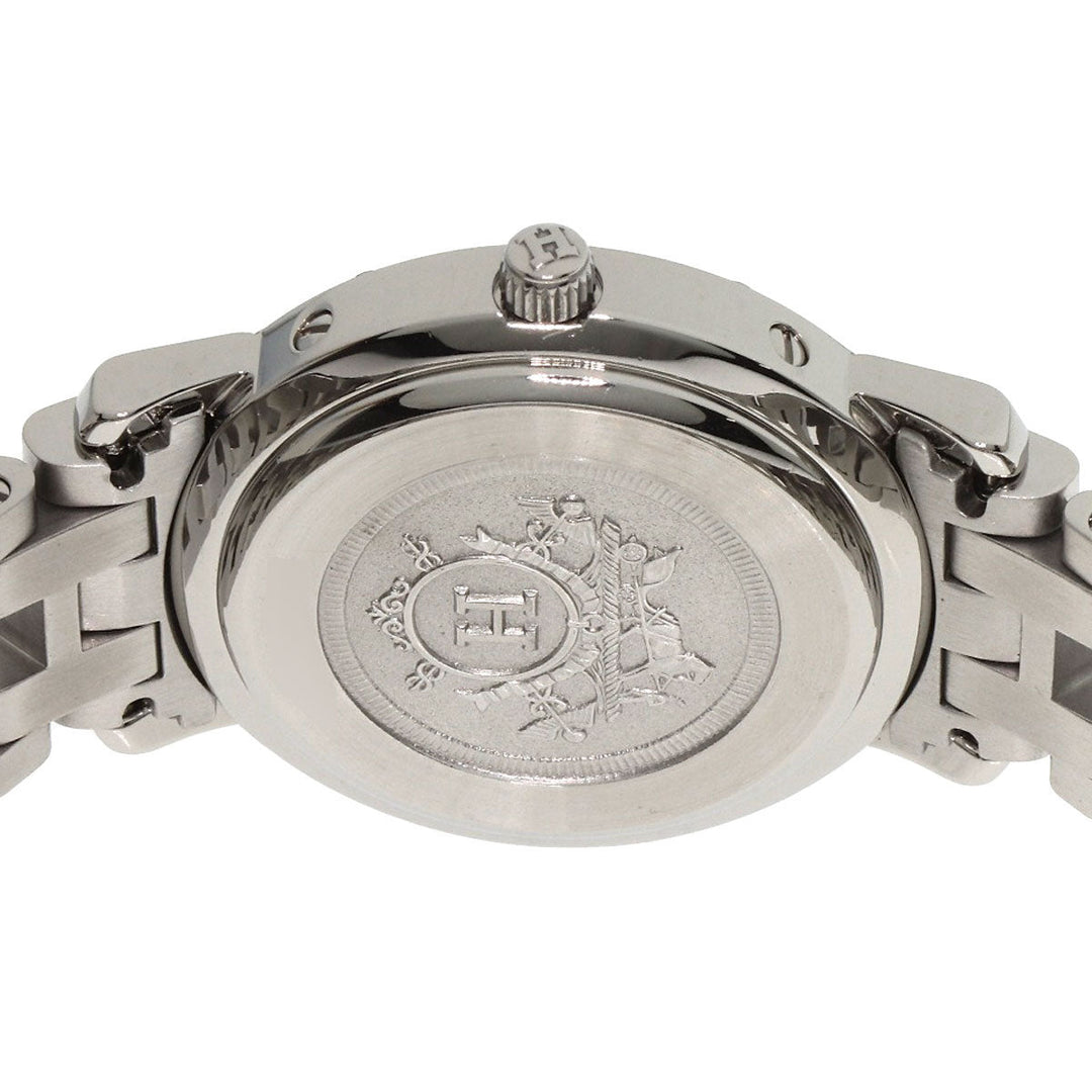 HERMES Watches Quartz CL4.210 Stainless Steel , Stainless Steel Silver Clipper blue dial Women Used Authentic