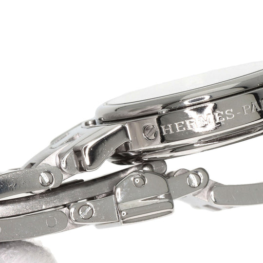 HERMES Watches Quartz CL4.210 Stainless Steel , Stainless Steel Silver Clipper white dial Women Used Authentic