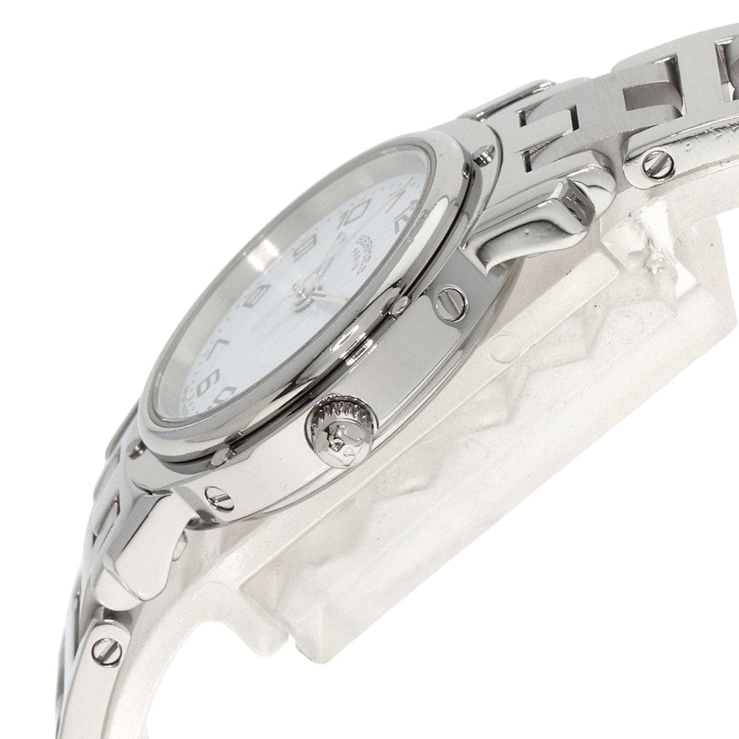 HERMES Watches Quartz CL4.210 Stainless Steel , Stainless Steel Silver Clipper white dial Women Used Authentic