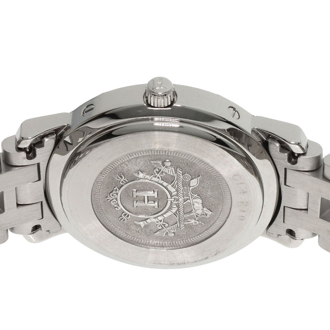 HERMES Watches Quartz CL4.210 Stainless Steel , Stainless Steel Silver Clipper white dial Women Used Authentic