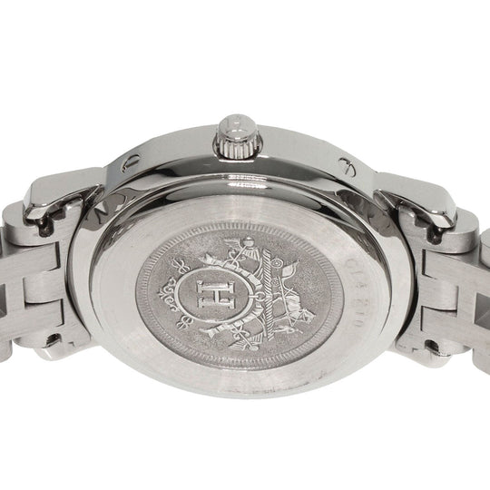 HERMES Watches Quartz CL4.210 Stainless Steel , Stainless Steel Silver Clipper white dial Women Used Authentic