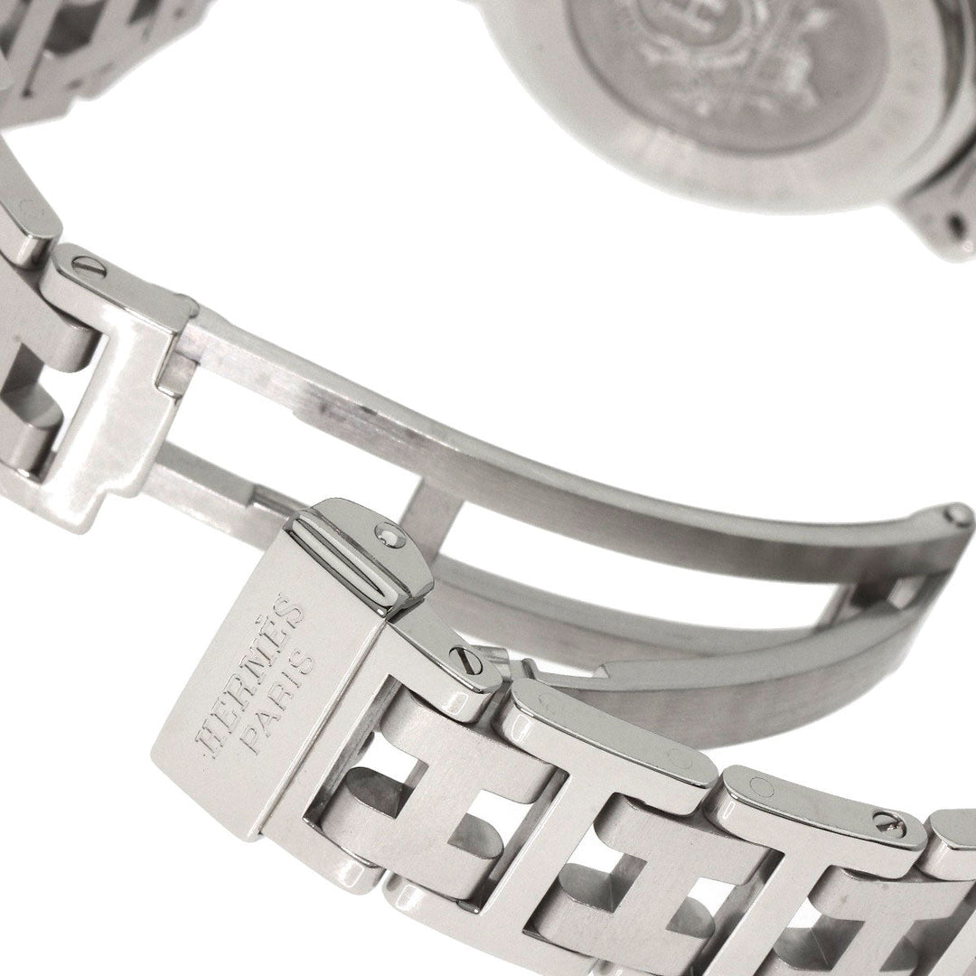 HERMES Watches Quartz CL4.210 Stainless Steel , Stainless Steel Silver Clipper white dial Women Used Authentic