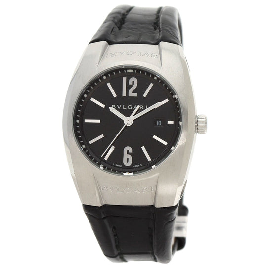 BVLGARI Watches Quartz EG30BSLD Stainless Steel , Leather Silver Ergon 1.2" black dial Women Used Authentic