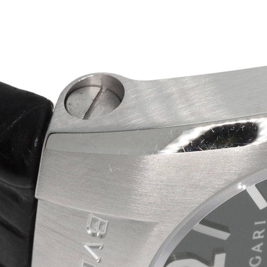 BVLGARI Watches Quartz EG30BSLD Stainless Steel , Leather Silver Ergon 1.2" black dial Women Used Authentic