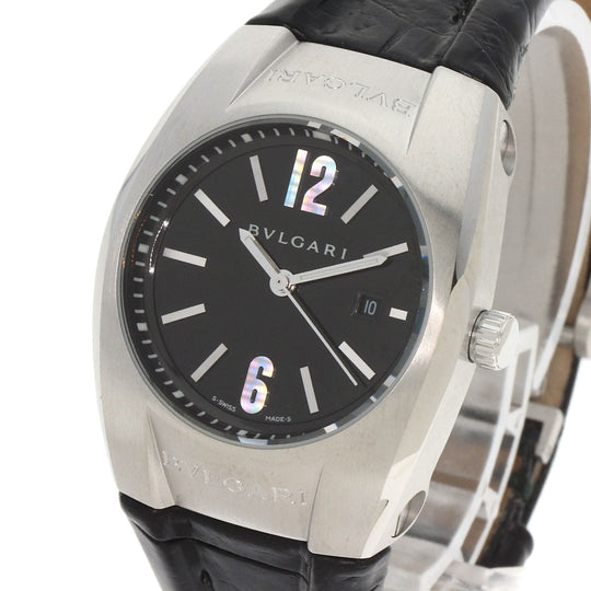 BVLGARI Watches Quartz EG30BSLD Stainless Steel , Leather Silver Ergon 1.2" black dial Women Used Authentic