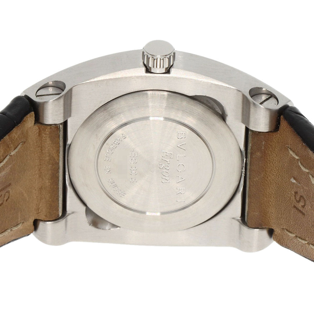 BVLGARI Watches Quartz EG30BSLD Stainless Steel , Leather Silver Ergon 1.2" black dial Women Used Authentic