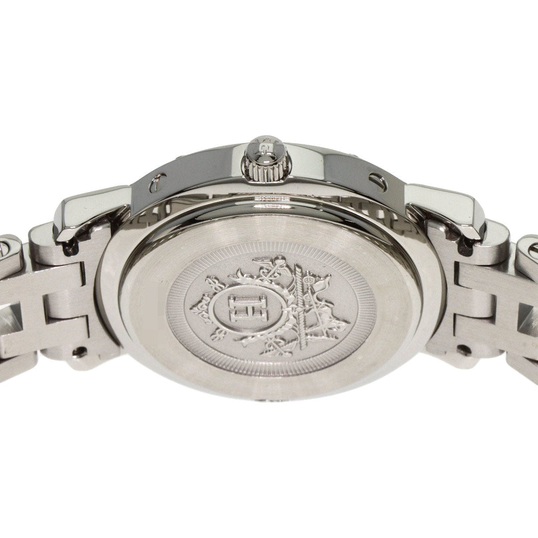 HERMES Watches Quartz CL4.210 Stainless Steel Silver Clipper Nacre new buckle Pink shell dial