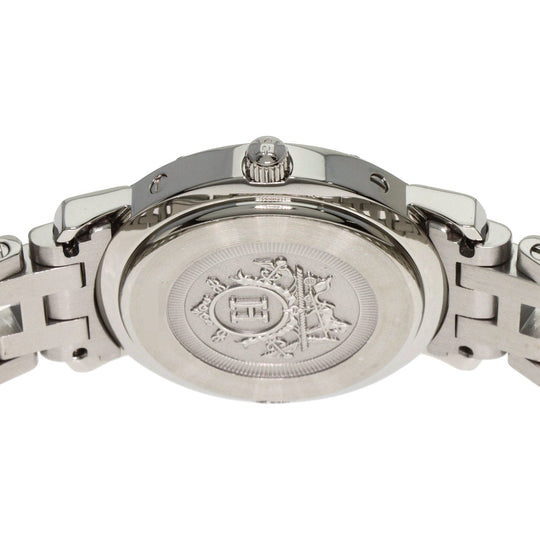 HERMES Watches Quartz CL4.210 Stainless Steel Silver Clipper Nacre new buckle Pink shell dial