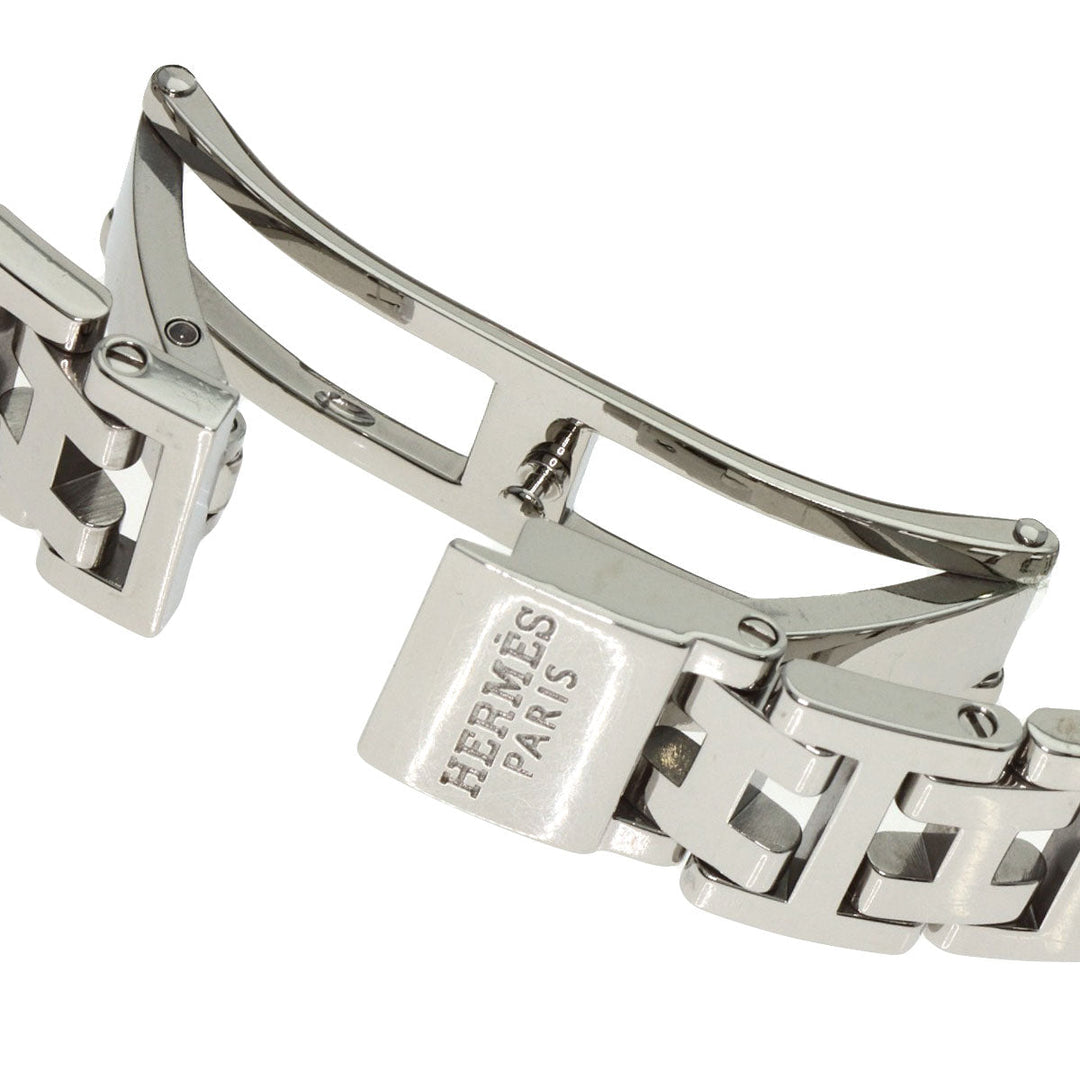 HERMES Watches Quartz CL4.210 Stainless Steel Silver Clipper Nacre new buckle Pink shell dial