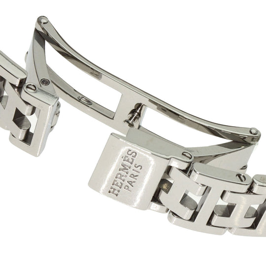 HERMES Watches Quartz CL4.210 Stainless Steel Silver Clipper Nacre new buckle Pink shell dial