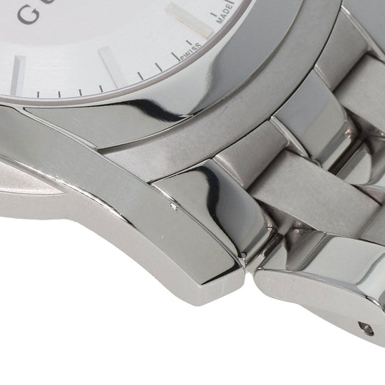 GUCCI Watches Quartz 5500XL Stainless Steel , Stainless Steel Silver Round face Silver dial mens Used Authentic