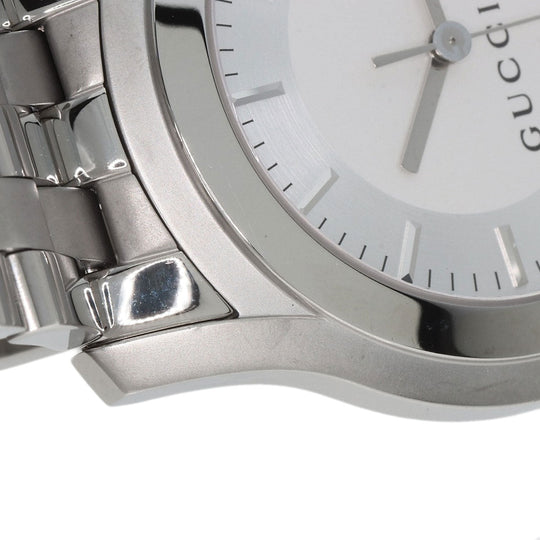 GUCCI Watches Quartz 5500XL Stainless Steel , Stainless Steel Silver Round face Silver dial mens Used Authentic